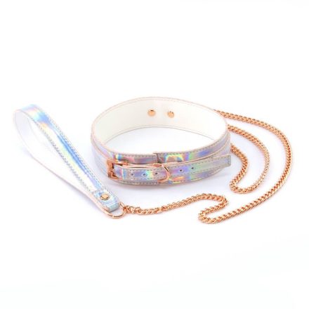 Cosmo Bondage - Collar & Leash - Rainbow nyakörv pórázzal
