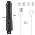 9.5" REAL SOFTEE Rechargeable Vibrating Dildo(Black) akkumulátoros vibrátor
