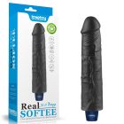 9.5" REAL SOFTEE Rechargeable Vibrating Dildo(Black) akkumulátoros vibrátor