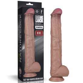   14.5'' Dual Layered Bendable Silicone Cock XXL(Flesh) dildo