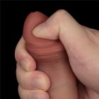 7.5'' Sliding Skin Pro Dual Layer Silicone Dong testszínű dildo