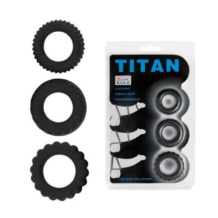 Titan 3db-os erekciónövelő péniszgyűrű szett