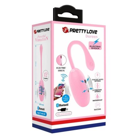Pretty Love Doreen Baby Pink applikációval vezérelhető vibrációs, elektrostimulációs tojás