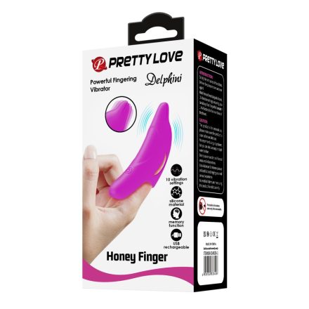 Pretty Love Delphini Honey Finger Purple ujjra húzható, tölthető csikló vibrátor