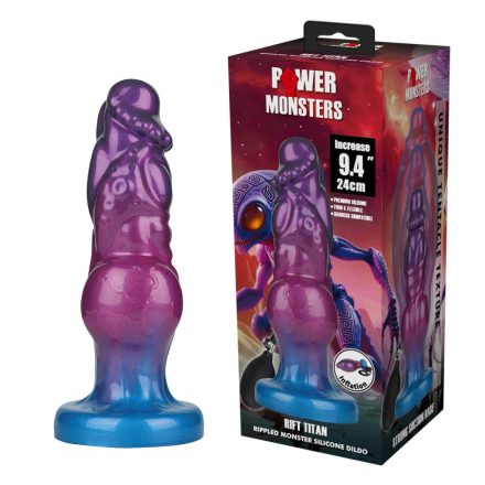 Power Monsters Rift Titan – 24 cm Rippled Monster Silicone Dildo pumpálható szörny dildo