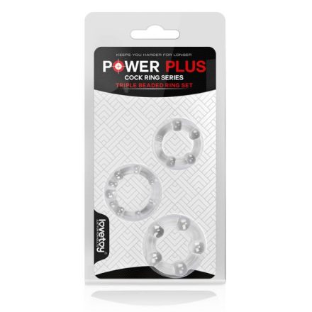 Power Plus - Péniszgyűrű szett (áttetsző)