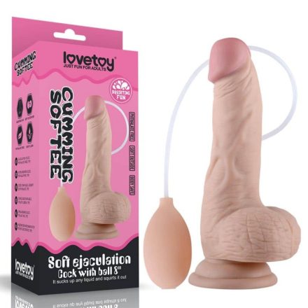 Lovetoy - 8" Ejakuláló dildó herékkel (testszín)