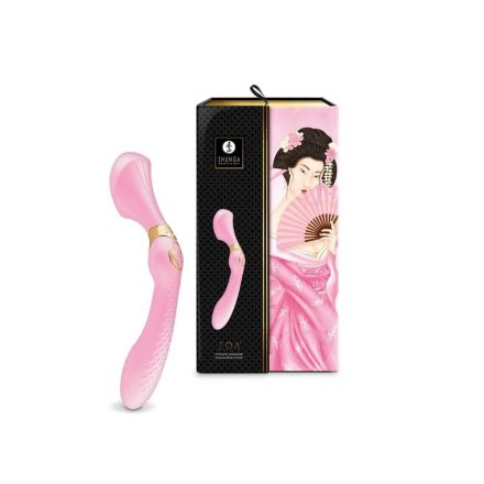 SHUNGA ZOA BLACK WAND kétvégű akkumulátoros luxusmasszírozó vibrátor Rózsaszín