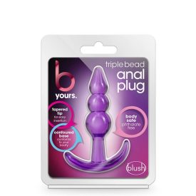 B YOURS TRIPLE BEAD ANAL PLUG PURPLE 