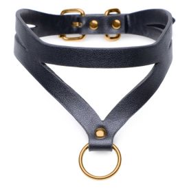 Master Series - Bondage Baddie Collar with O-Ring nyakörv