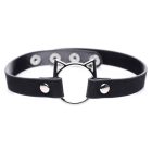 Master Series Kinky Kitty - nyakörv cica fej karikával (fekete)