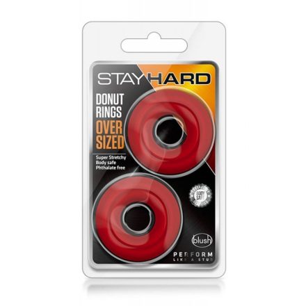 STAY HARD - fánk péniszgyűrű (piros)