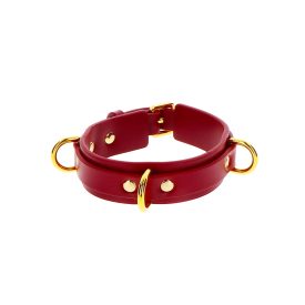 D-Ring Collar Deluxe Red bordó nyakörv