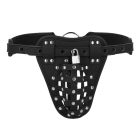  Leather Chastity Jock - Black erényöv