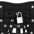  Leather Chastity Jock - Black erényöv