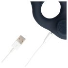 Loveline - vibrációs péniszgyűrű csiklóstimulálóval (szürke)