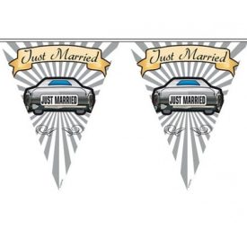 Just Married zászlófüzér kordon szalag Autó dekor- 1 m