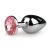 Easytoys Metal No.1 - pink köves kúp anál plug - ezüst 