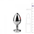 EASYTOYS METAL NO.7 - FEHÉR KÖVES SZÍVES KÚP ANÁL DILDÓ - EZÜST (3CM)